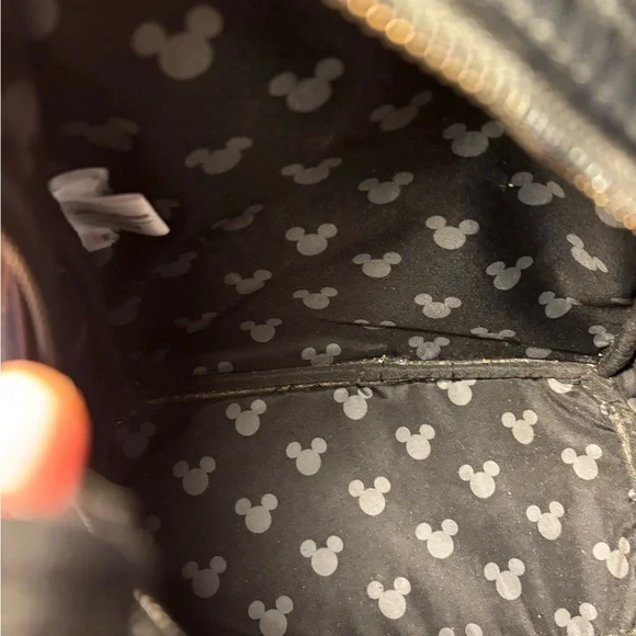 Loungefly Black Woven Backpack with Ears - Picture 4 of 6